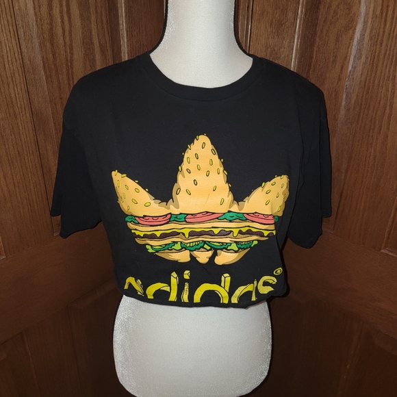 adidas Tops - Black Adidas Hamburger Crop Top